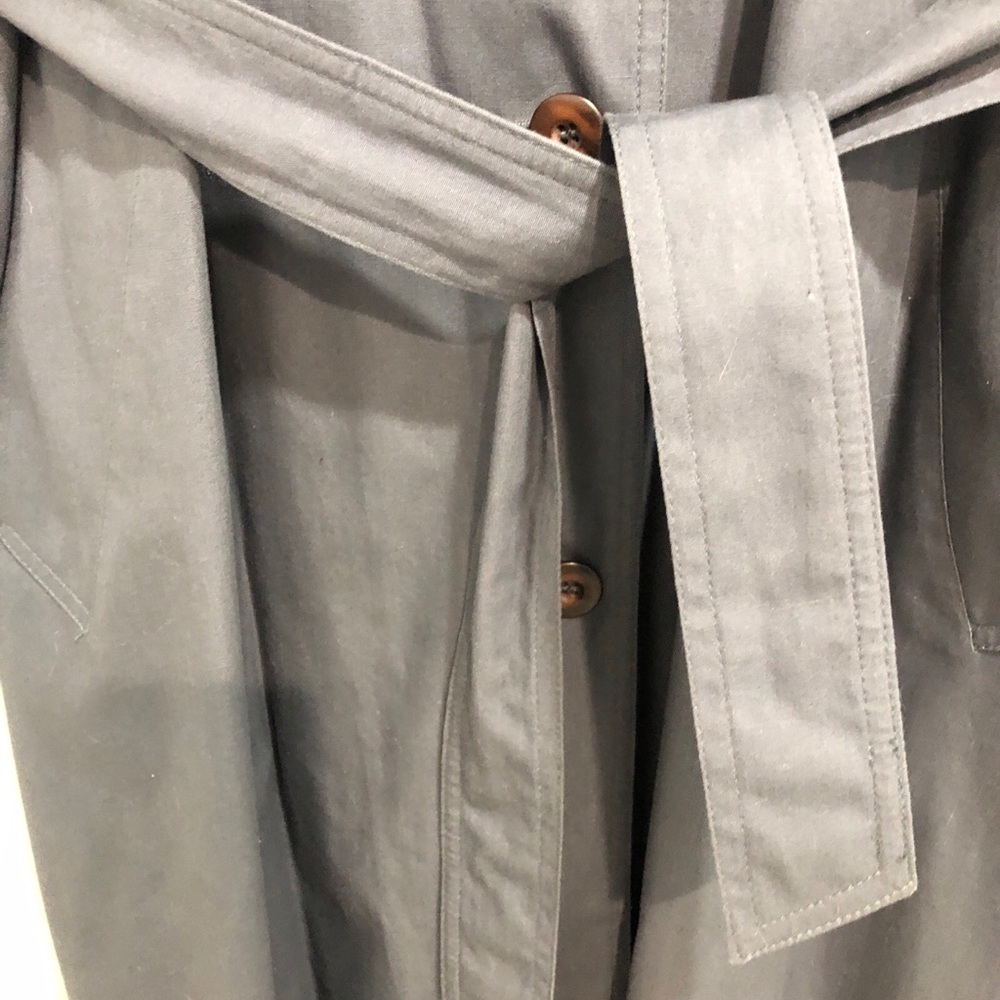 Vtg Towne by London Fog Gray Belted Trench Coat Women’s Sz 12R - Picture 4 of 9